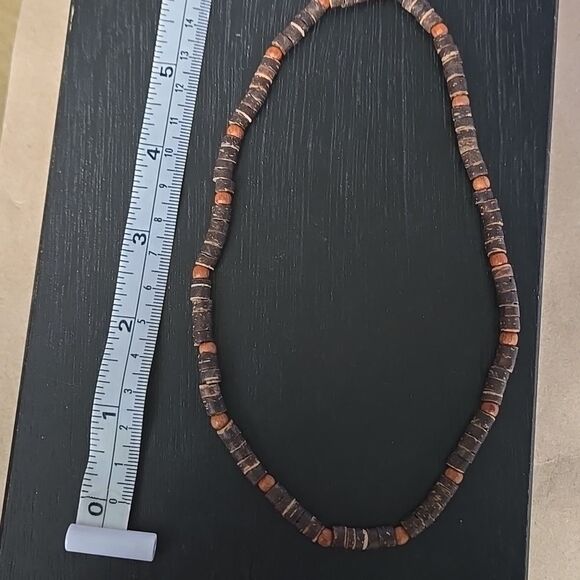 Vintage Vibe Brown Orange Necklace Beads Jeweley Choker Y2k Distressed Unisex - Picture 6 of 11